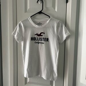 Hollister White‎ Crew Neck Short Sleeve Tee